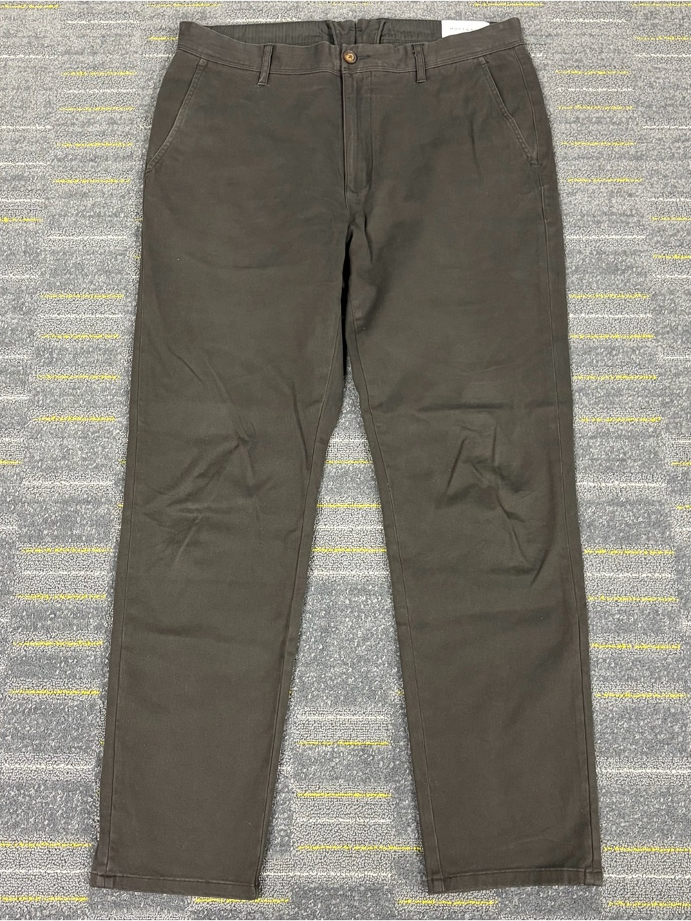Mott & Bow Charles Twill Chino Pants Mens 33x29 Gray Stretch Casual Hipster